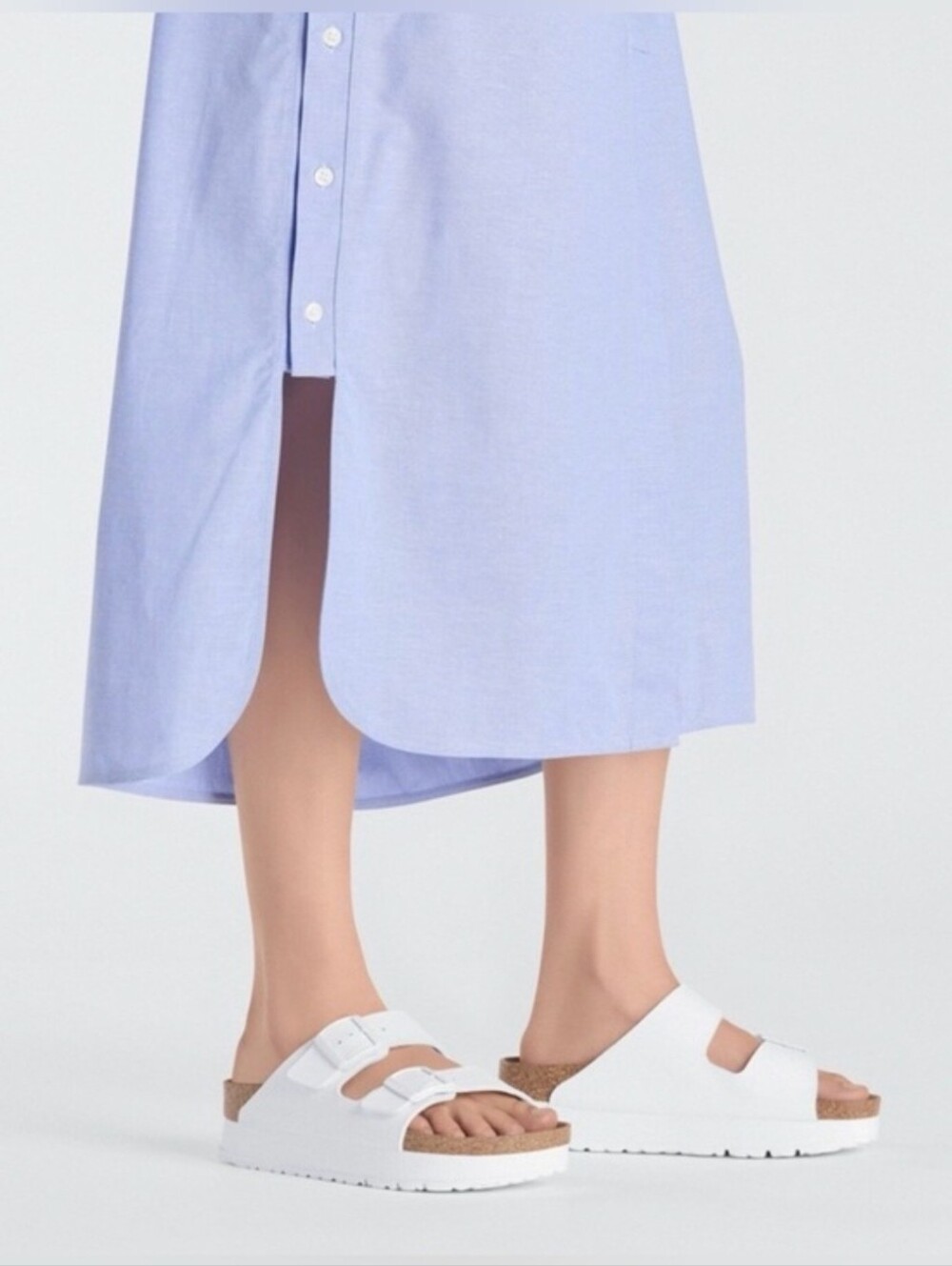 Birkenstock White Arizona Flex Platform Sandals
